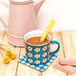 Enamelhappy - FUNKY TEAL BLUE ENAMEL MUG - Stylish Retro Camping Camper: Ocean Blue