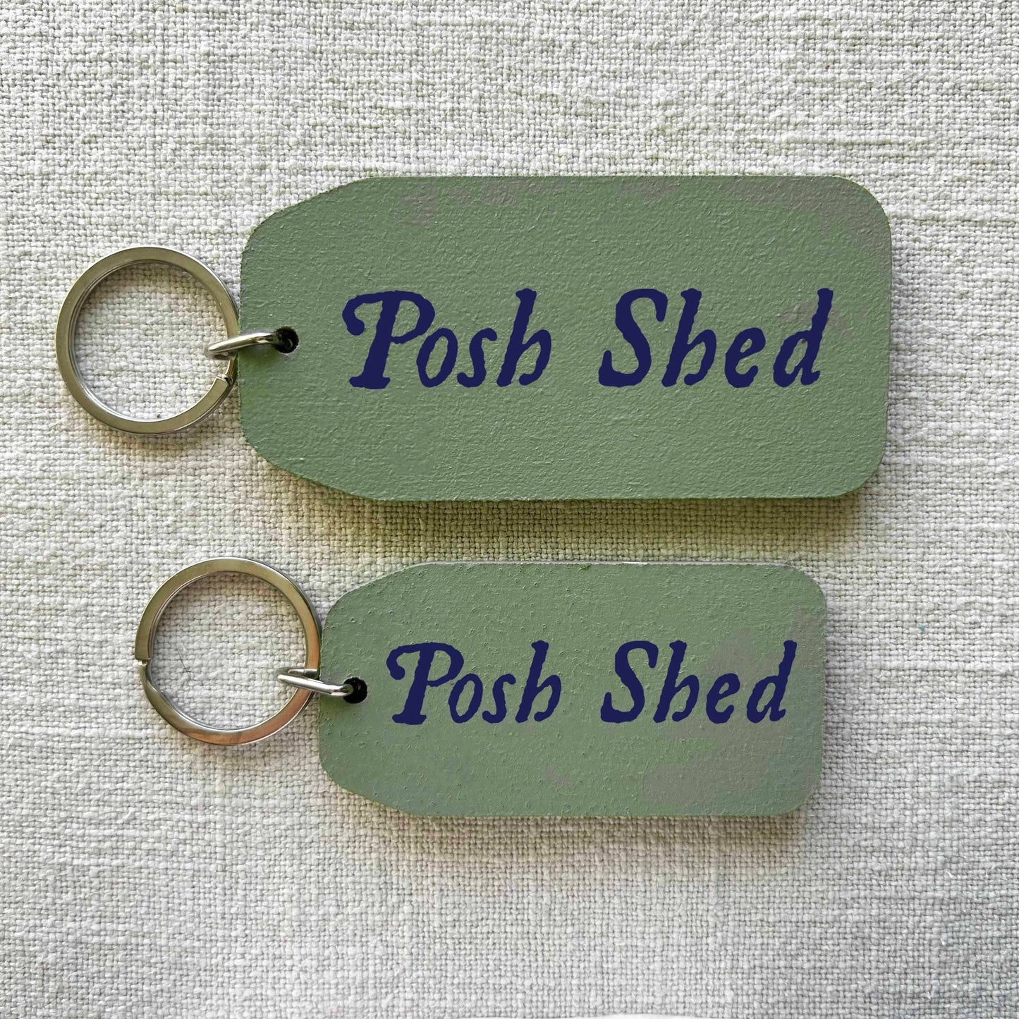 THE WOODEN POSTCARD COMPANY - POSH SHED Wooden Key Tag: 6x Mini Tags (8x4cm)