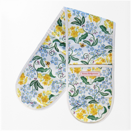 Forget me not & Yellow Primrose Double Oven Glove