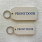 THE WOODEN POSTCARD COMPANY - FRONT DOOR Wooden Key Tag: 6x Mini Tags (8x4cm)