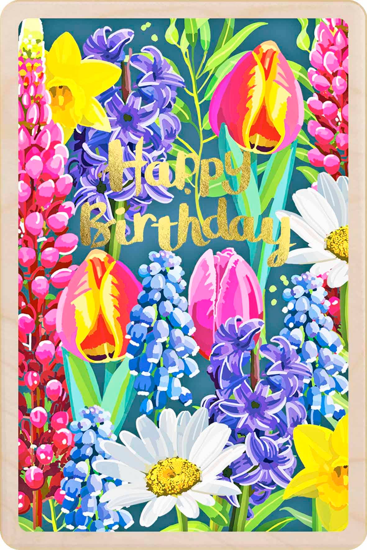 THE WOODEN POSTCARD COMPANY - HAPPY BIRTHDAY wooden postcard