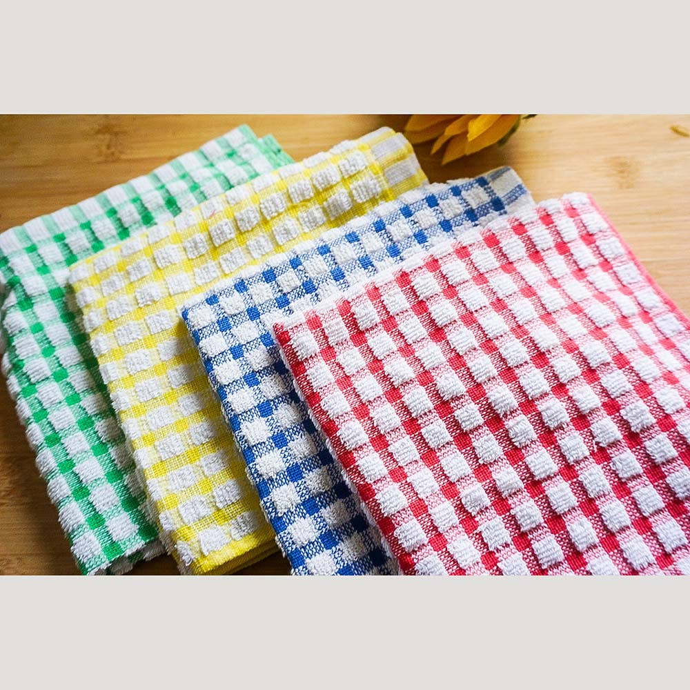 &Keep Cotton Checked Dish Cloth: Yellow