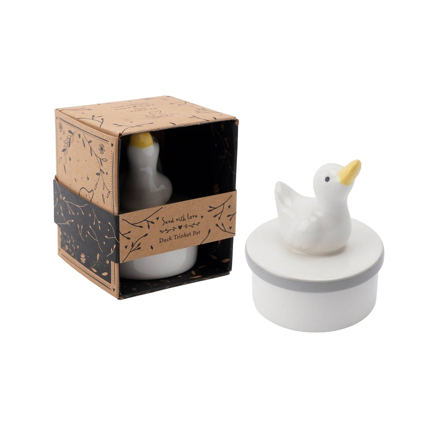 CGB Giftware - Send With Love Duck Ceramic Trinket Pot