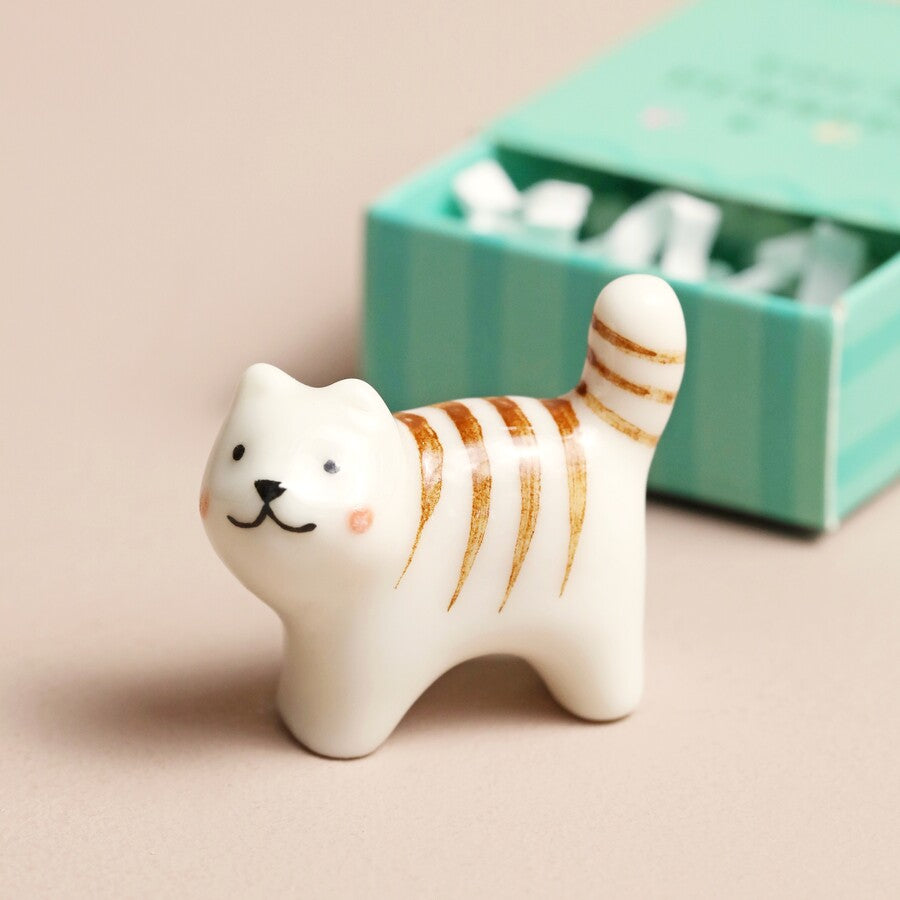Tiny Matchbox Ceramic Token: Cat