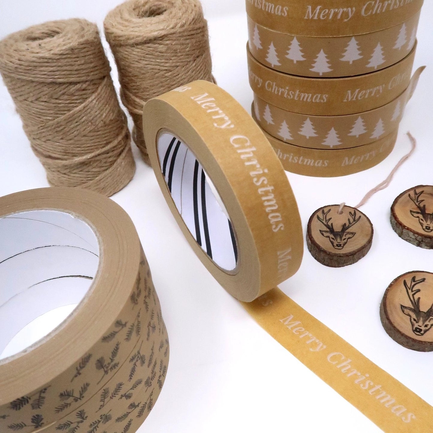 Merry Christmas Print Paper Tape 24mm x 50m