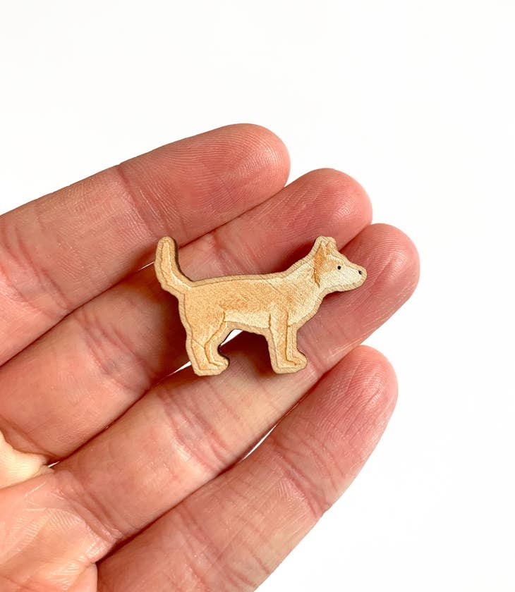 Terrier Wooden Dog Pin - Cassie