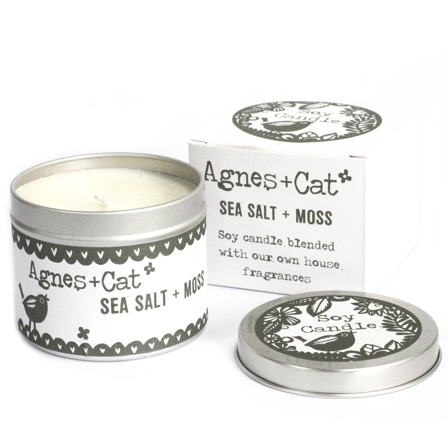 200ml Soy Wax Tin Candle - Seasalt and Moss