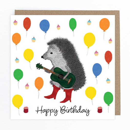Party Hedgehog Happy Birthday Card