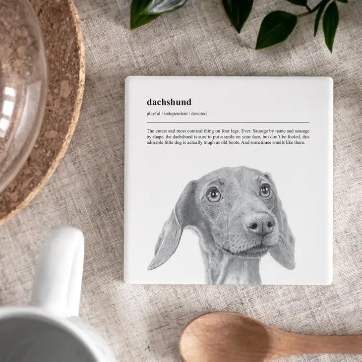 Dachshund Sausage Dog Ceramic Coaster