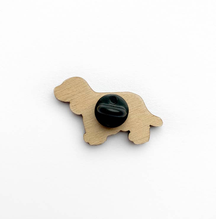 Cocker Spaniel (Grey) Wooden Pin
