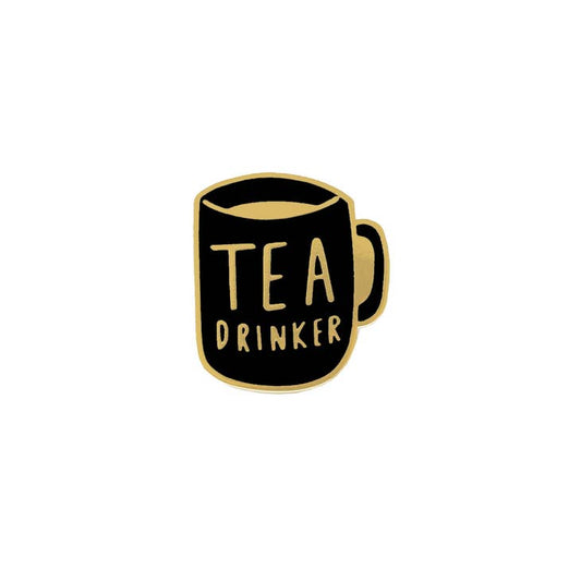 Tea Drinker Black Enamel Pin Badge
