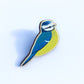 Sustainably Sourced Wooden Pin Badge - Blue Tit