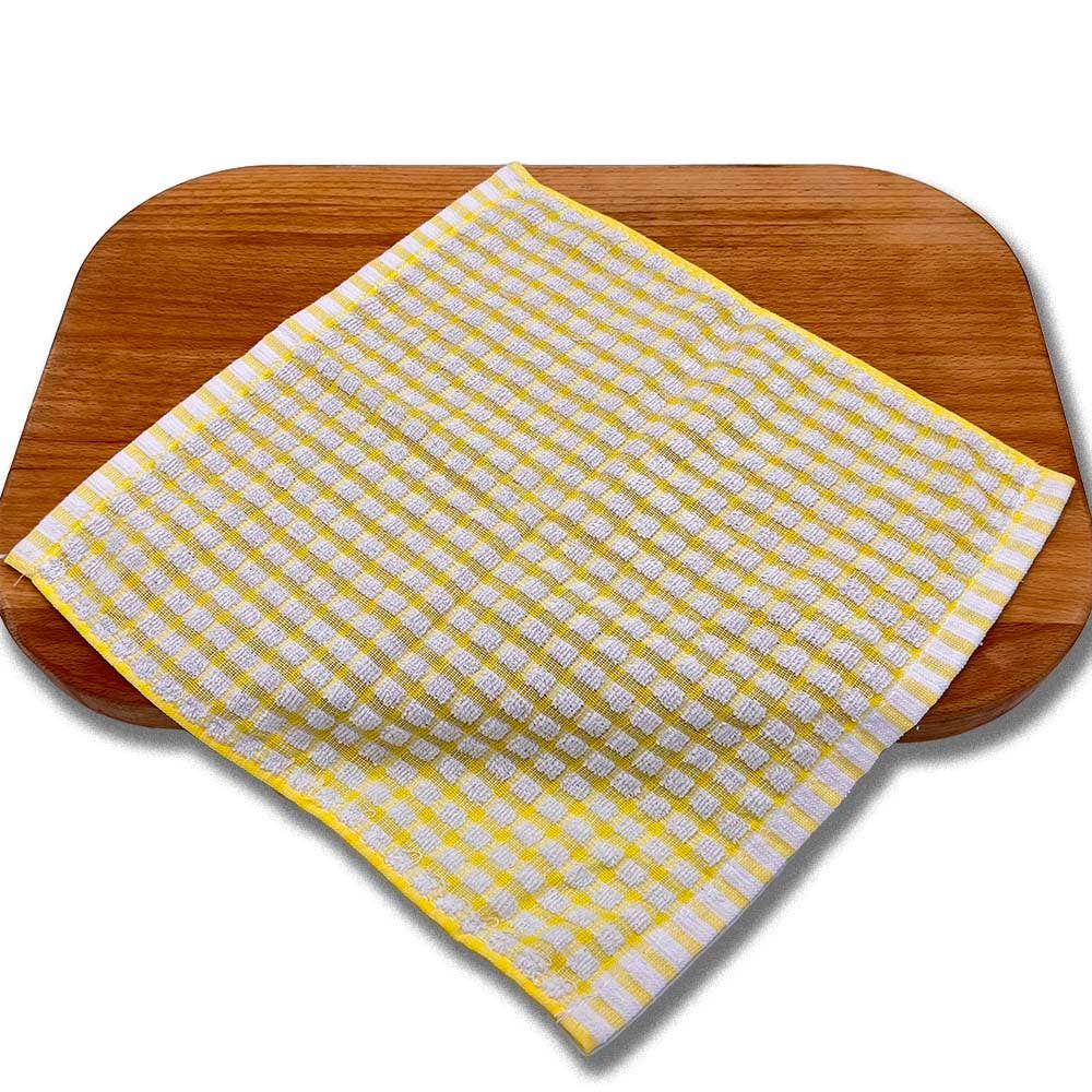 &Keep Cotton Checked Dish Cloth: Yellow