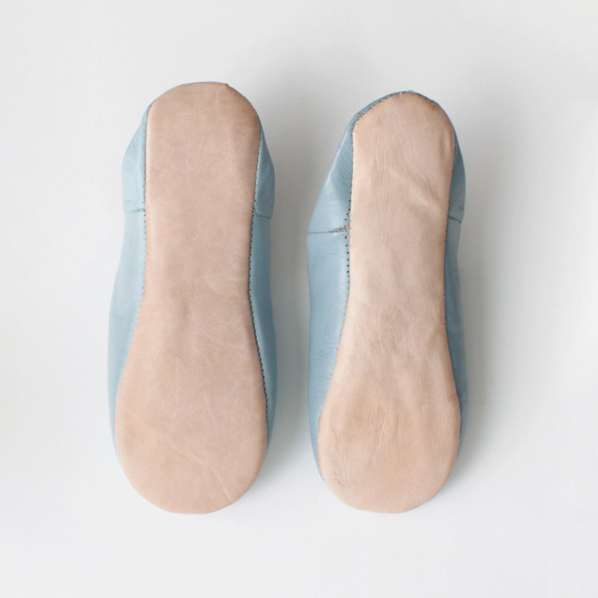 Moroccan Babouche Basic Slippers, Pearl Gray