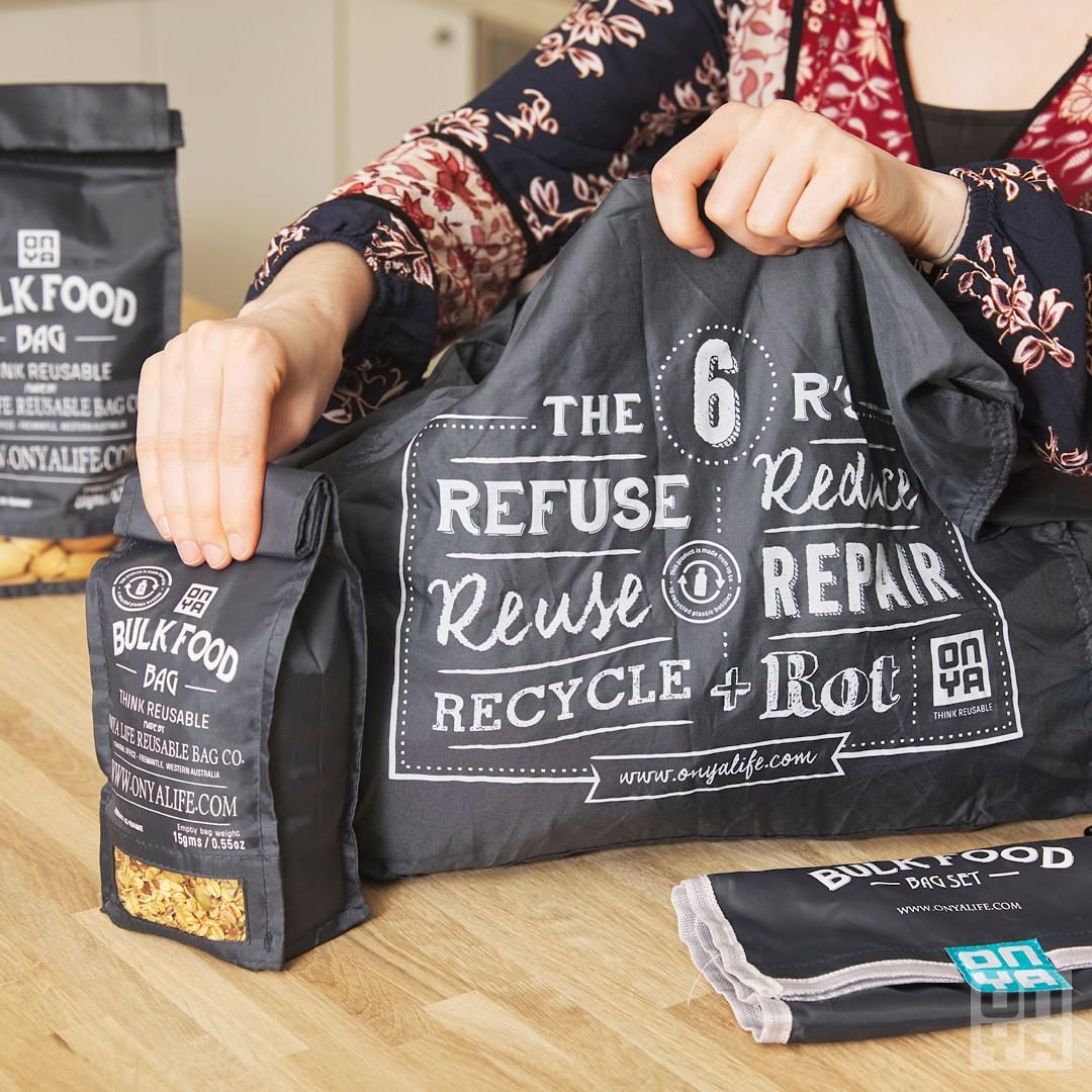 Bulk Food Produce Bag Starter Set - Grey & Aqua