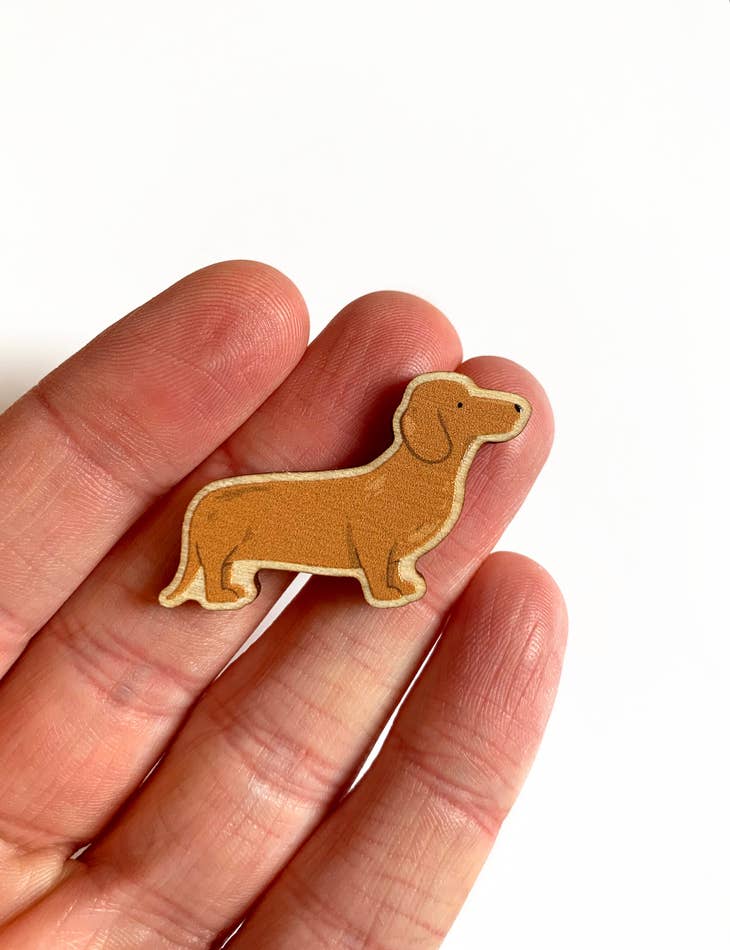 Dachshund (Brown) Wooden Dog Pin