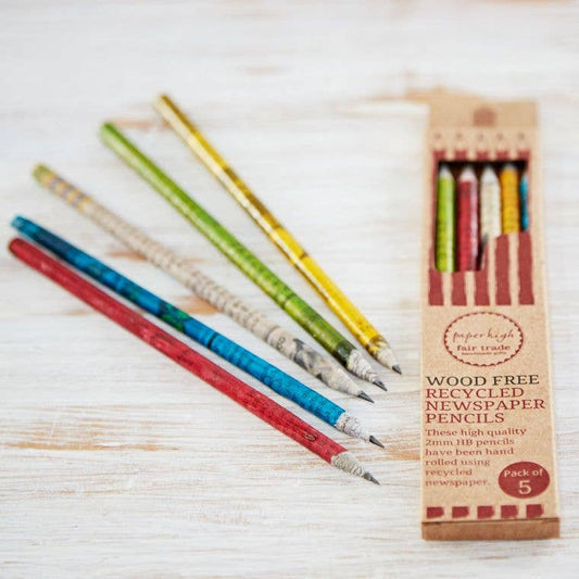 Fair Trade Recycled Newspaper Pencil Set - Set Of Pencils