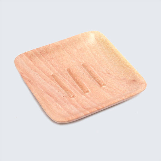 Marbled Pink Square Soapstone Soap Dish