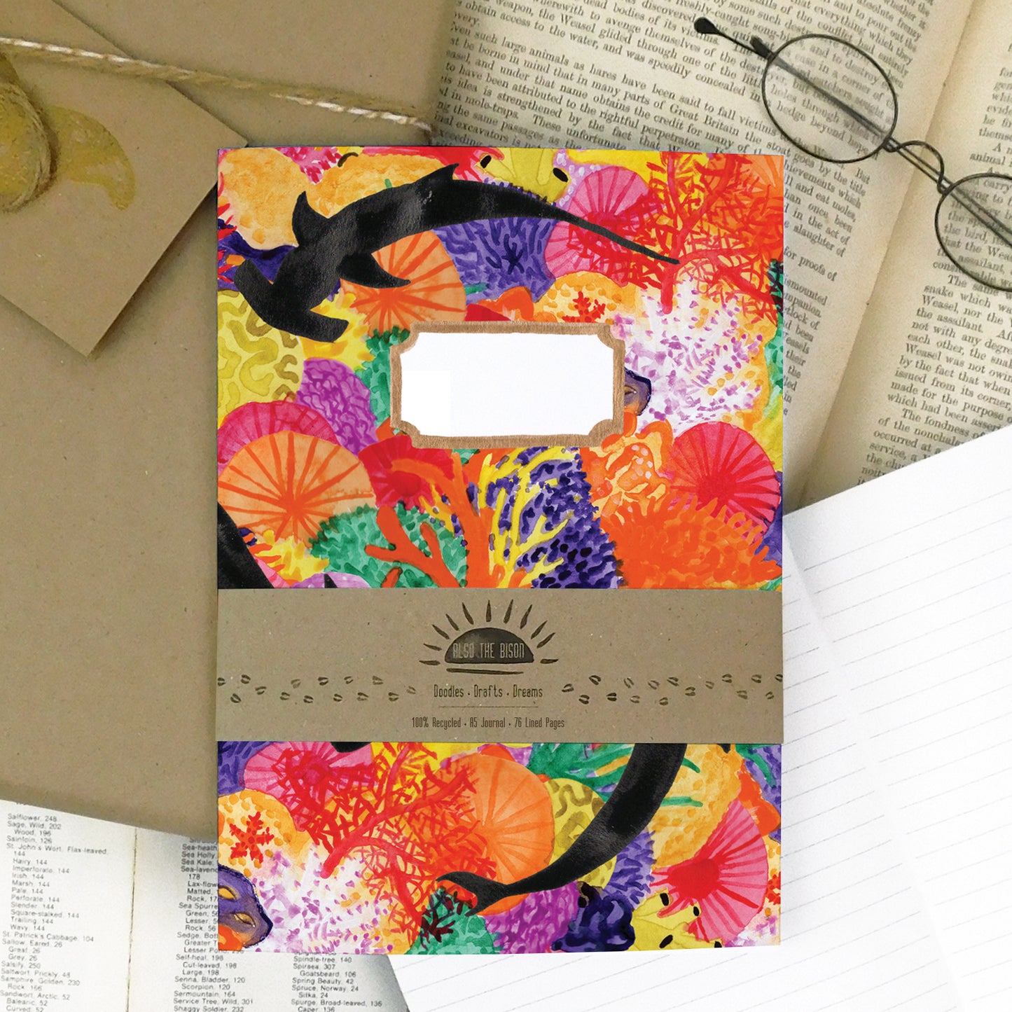 Anthozoa Coral Shark Recycled A5 Lined Journal