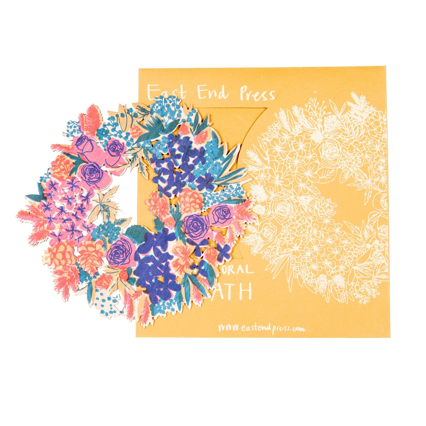 Printed Wooden Floral Wreath Decoration