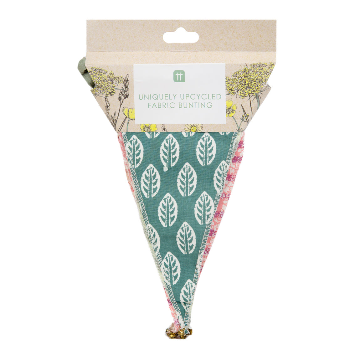Natural Meadow Sage and Pink Upcycled Cotton Bunting - 3m