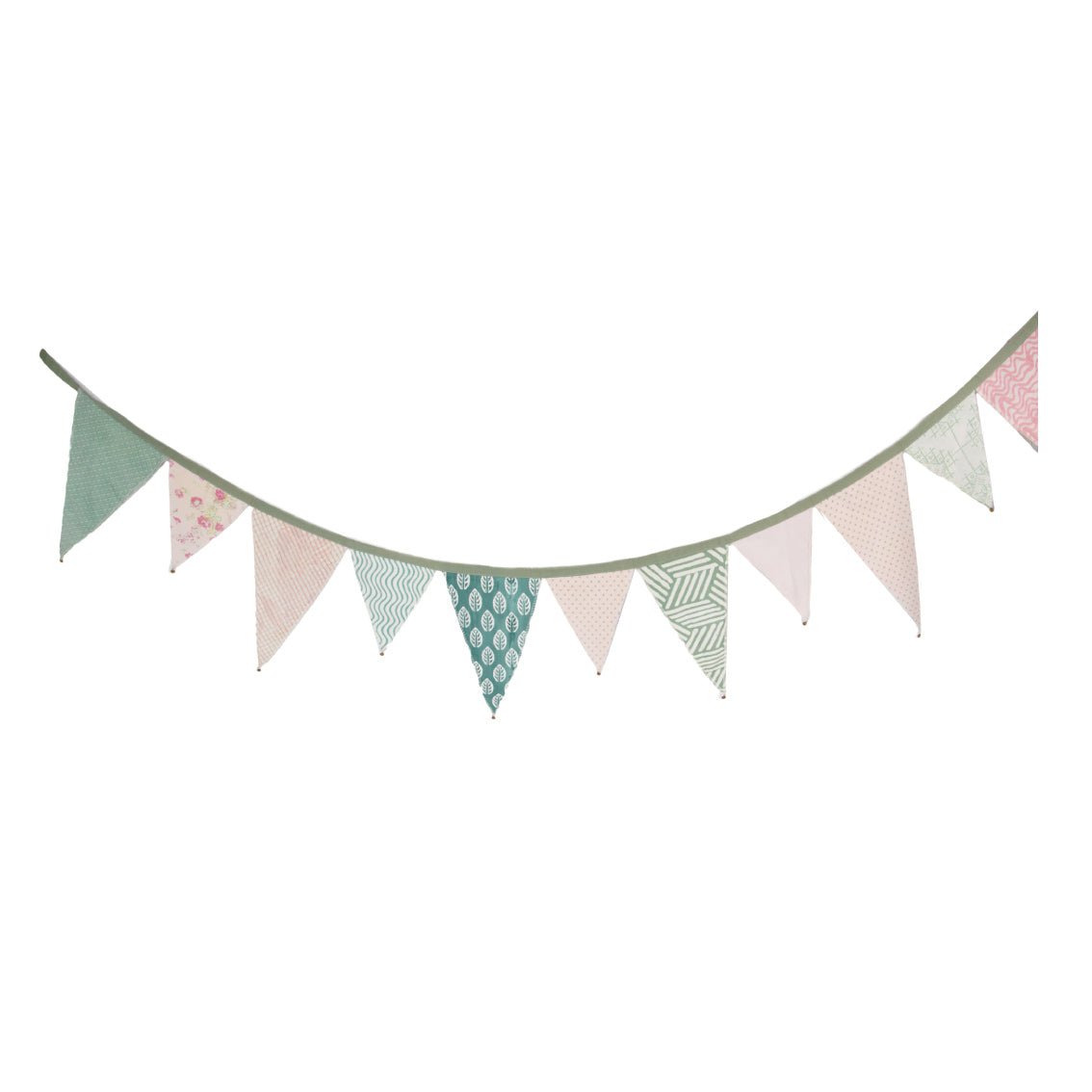 Natural Meadow Sage and Pink Upcycled Cotton Bunting - 3m