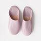 Moroccan Babouche Basic Slippers, Vintage Pink
