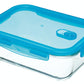 KitchenCraft Pure Seal Glass Storage Container, Rectangular, 1.8 Litres, 23x17x9cm, Labelled