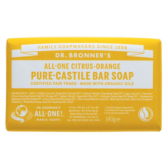 Dr Bronner's Orange Castile Bar Soap -140g