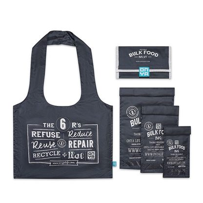 Bulk Food Produce Bag Starter Set - Grey & Aqua