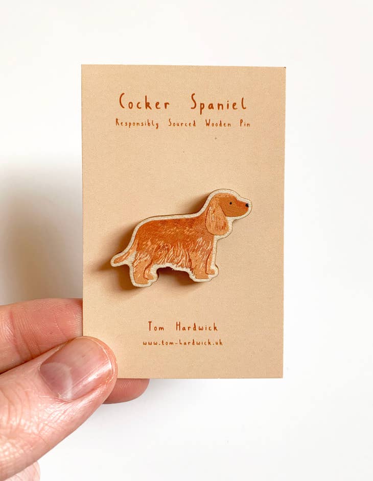 Cocker Spaniel Wooden Dog Pin