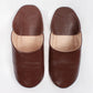 Men's Moroccan Babouche Basic Slippers, Chocolate Brown