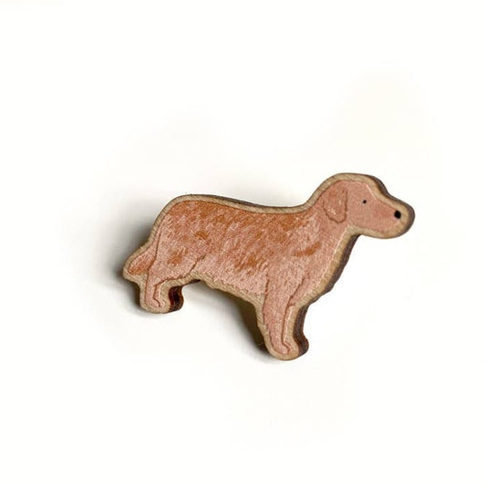 Golden Retriever Wooden Dog Pin
