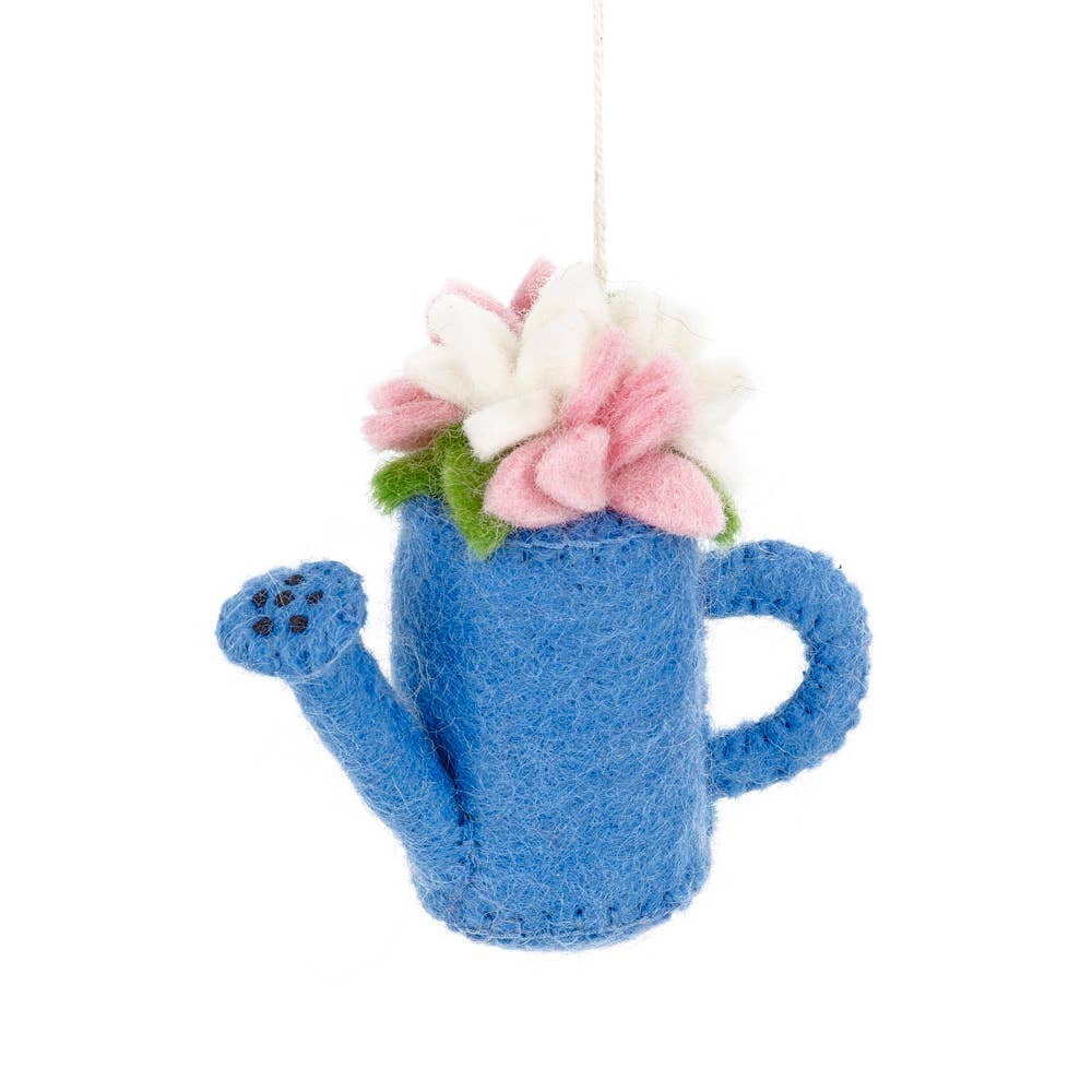 Hamndmade Felt Blossoming Watering Can Hanging Decoration