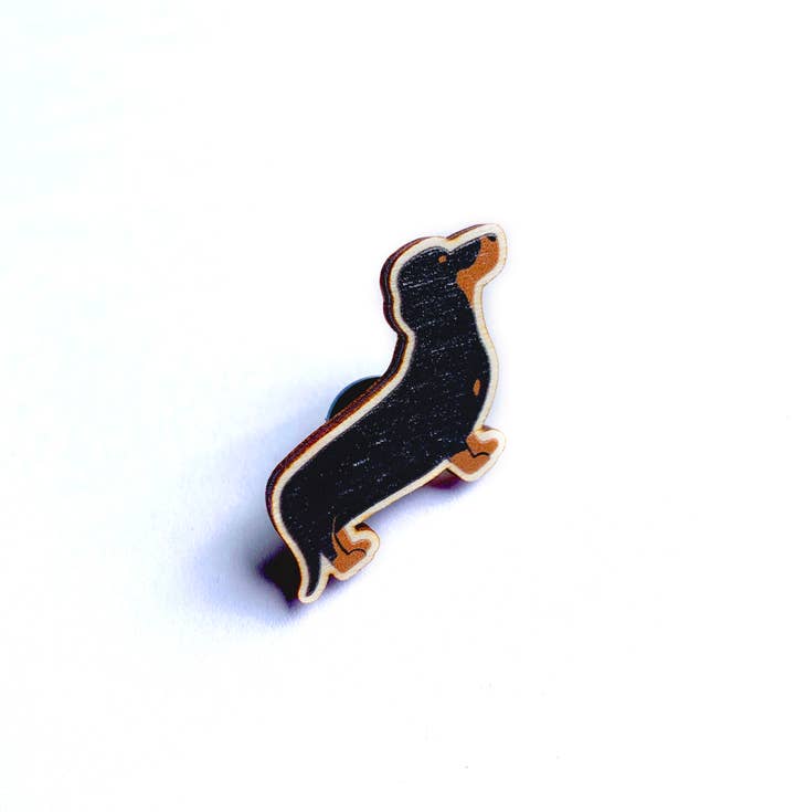 Dachshund (Black) Wooden Dog Pin