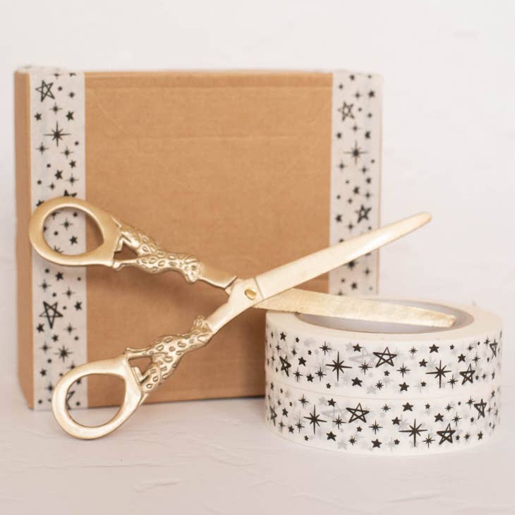 Stars on White Paper Tape