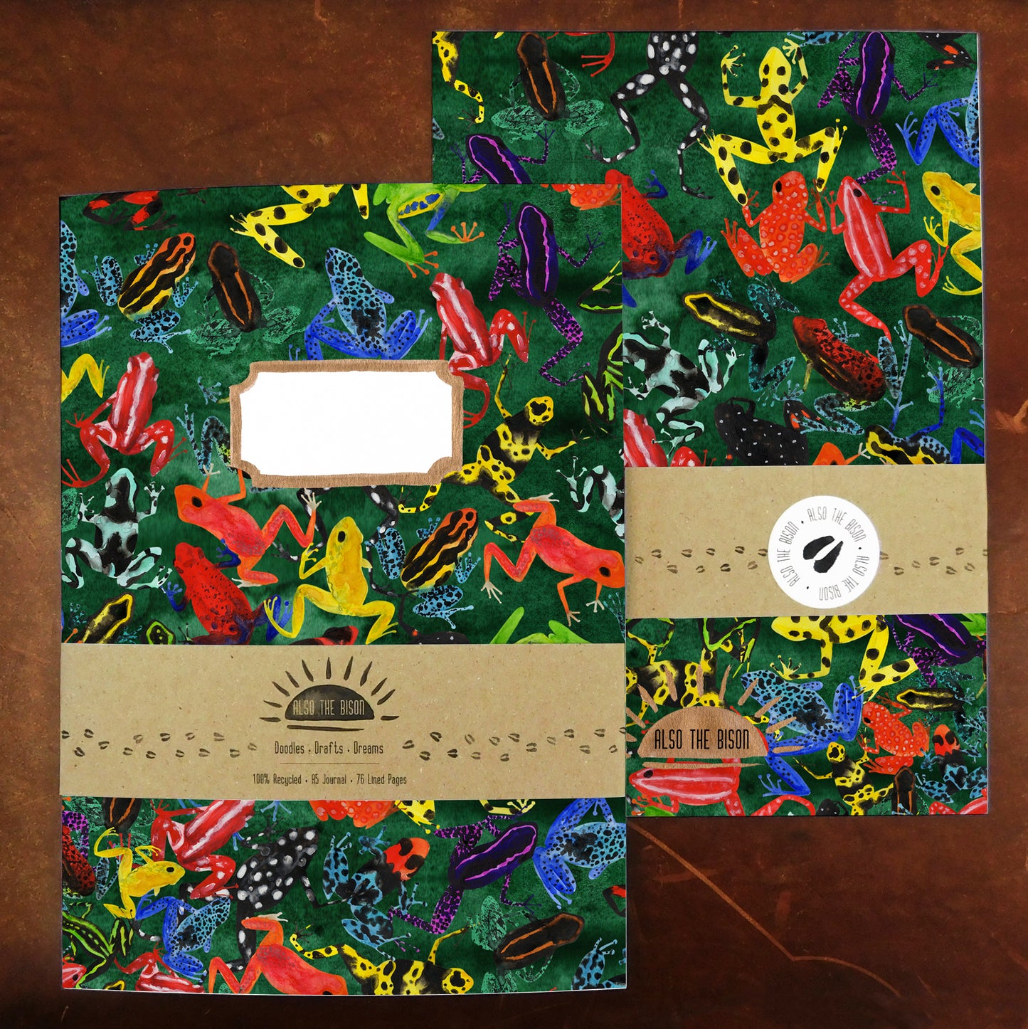 Dendrobatidae Dart Frog Recycled A5 Lined Journal