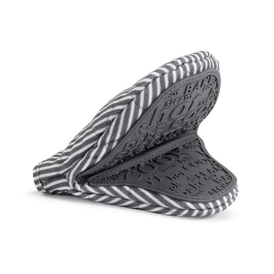 Silicone & Fabric Hot Grab - Dark Grey Stripes